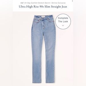 abercrombie and fitch the 90s slim straight ultra high rise Curve Love